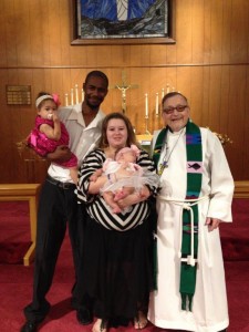 On November 8, both Keith Williams and his daughter Ariana were baptized here at St. Paul's.  Pictured with Keith and Ariana are Aubrey and Ariana's mother, Nicole and Pastor Ray.