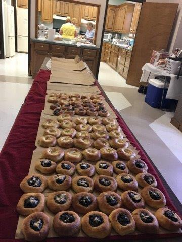 The St. Paul LWML had an assembly line going on Nov. 11 to make kolaches for their Food Booth at the Wallis Citywide Garage Sale on Nov. 12.