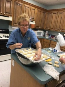 Cheryl Davis making kolaches for the Food Booth the day before the citywide event.