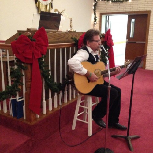 Mark Woolley playing and singing "Christmas Hallelujah" for the Christmas Day service. 